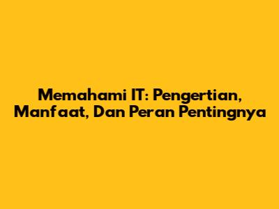Memahami IT: Pengertian, Manfaat, Dan Peran Pentingnya