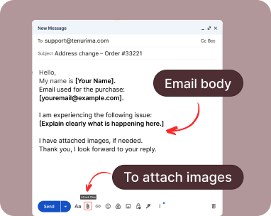 Screenshot showing email body